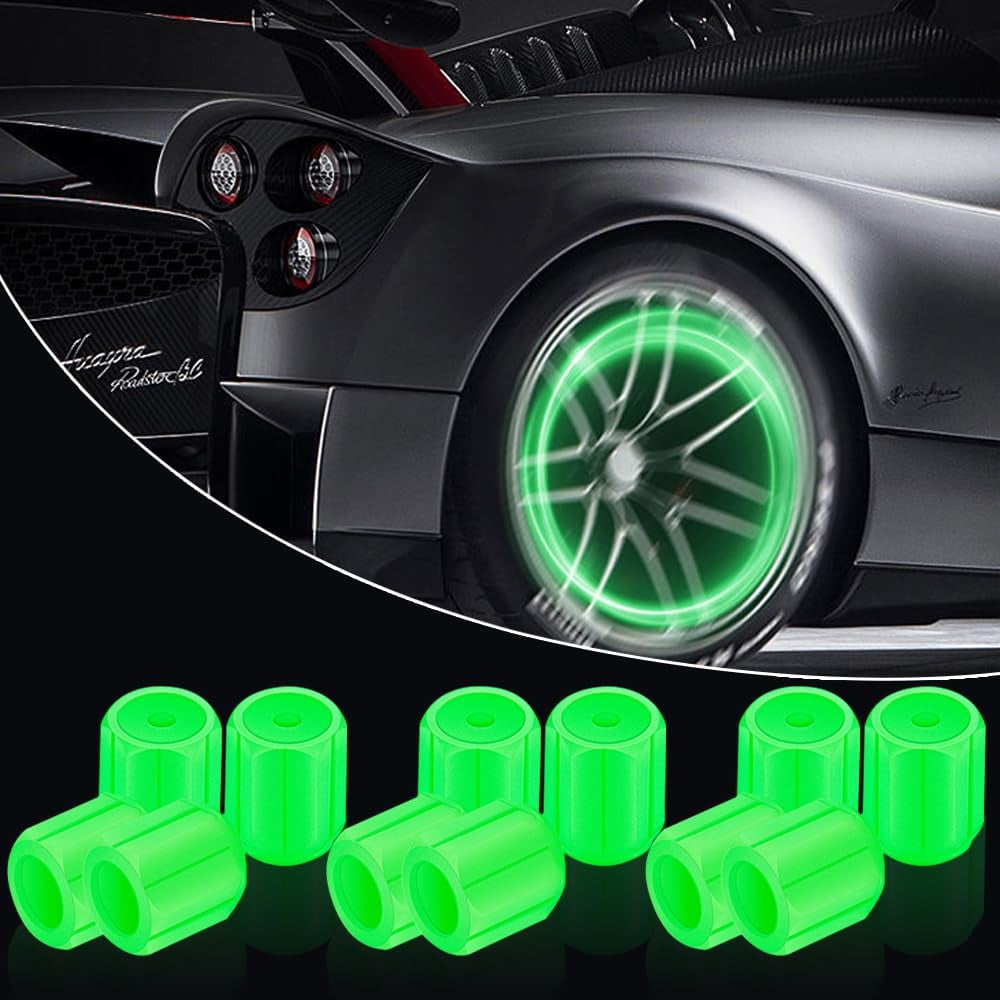 Glow in the Dark Ventieldopjes - Lichtgevend - Voor Fiets, Auto & Motor