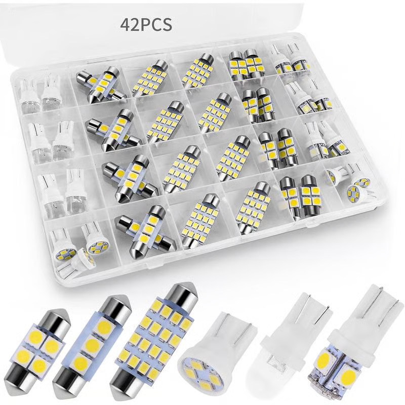 🚗💡42-Delige Auto Interieur Verlichting Set – Ultrabreed Wit Licht voor Plafondverlichting, Leeslampen en Kofferbakverlichting