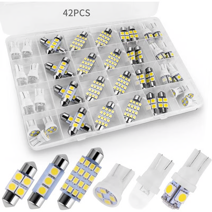 🚗💡42-Delige Auto Interieur Verlichting Set – Ultrabreed Wit Licht voor Plafondverlichting, Leeslampen en Kofferbakverlichting