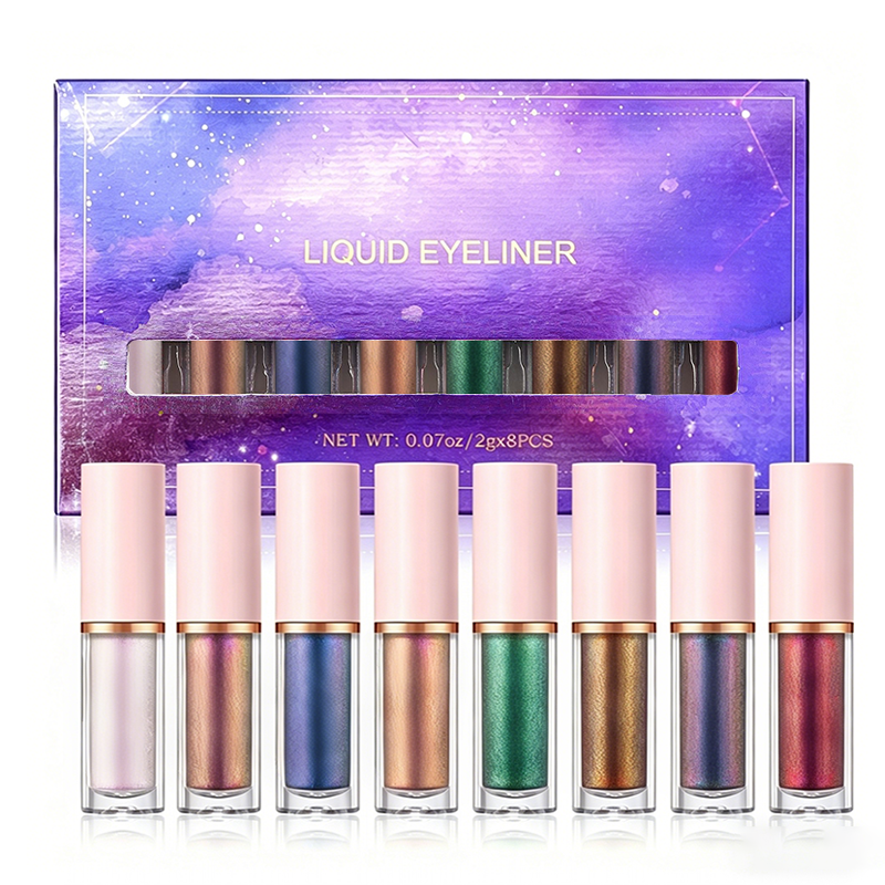 ✨ 8-Delige Glitter Vloeibare Eyeliner Set