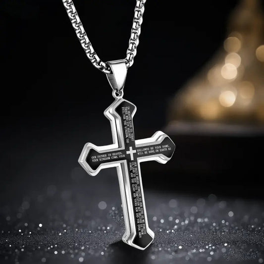 📢📢 50% korting!! ⏰ Heilige Vader kruisketting voor heren