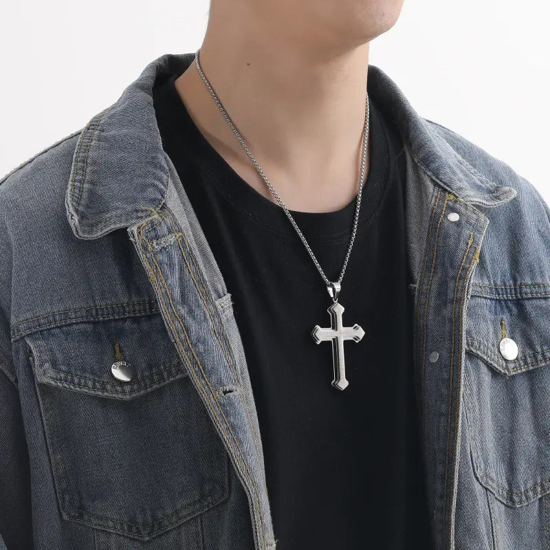 📢📢 50% korting!! ⏰ Heilige Vader kruisketting voor heren