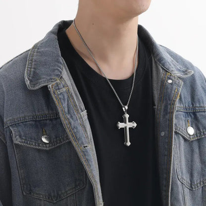 📢📢 50% korting!! ⏰ Heilige Vader kruisketting voor heren