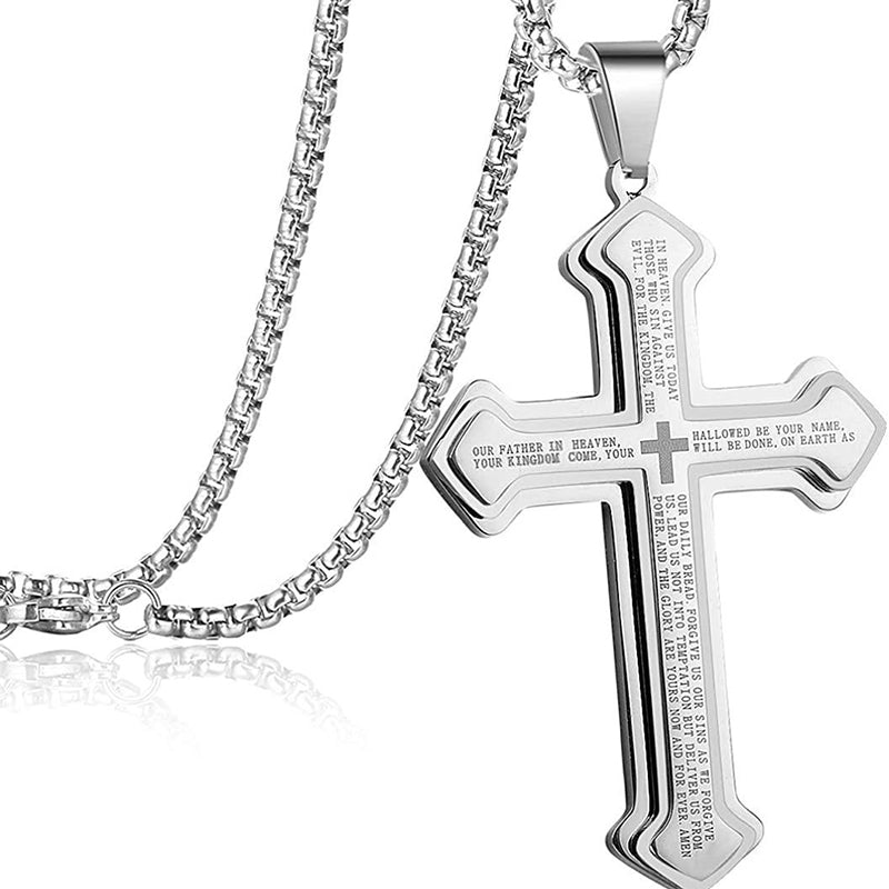 📢📢 50% korting!! ⏰ Heilige Vader kruisketting voor heren