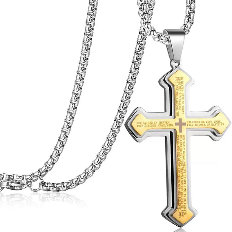 📢📢 50% korting!! ⏰ Heilige Vader kruisketting voor heren