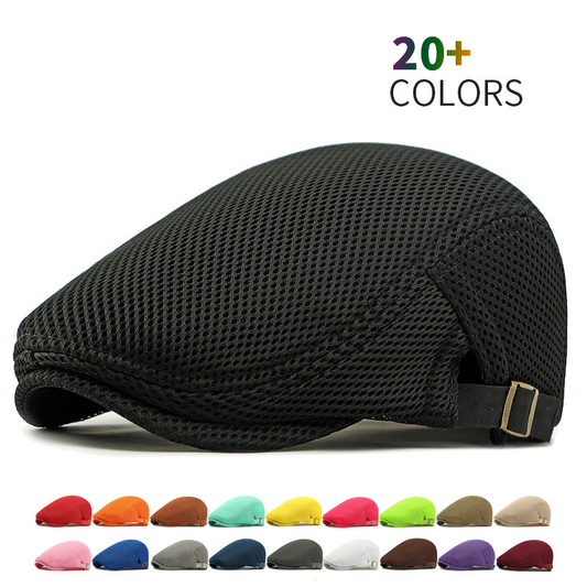 Ademende flatcap met verstelbare band