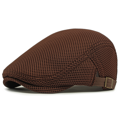 Ademende flatcap met verstelbare band