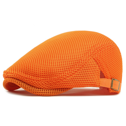 Ademende flatcap met verstelbare band