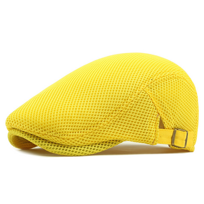 Ademende flatcap met verstelbare band