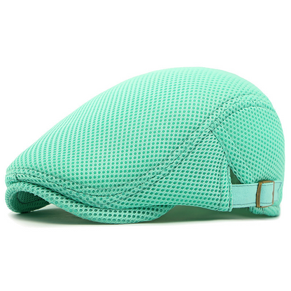 Ademende flatcap met verstelbare band