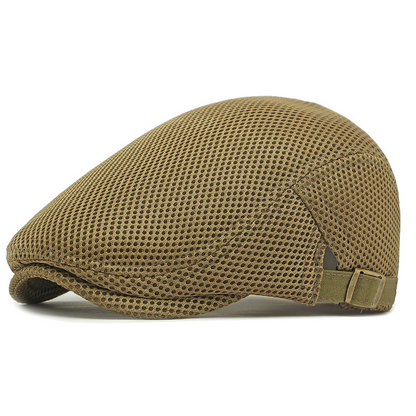 Ademende flatcap met verstelbare band