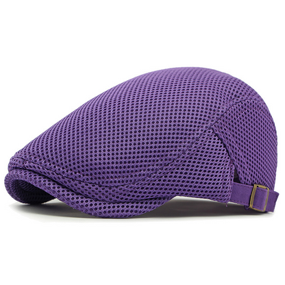 Ademende flatcap met verstelbare band