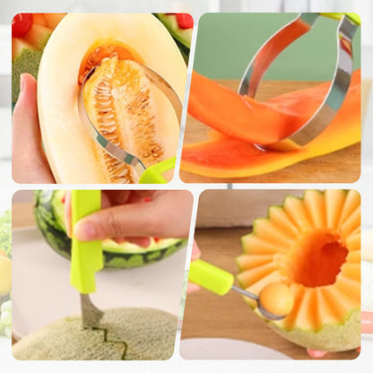3-in-1 Rvs Meloenboller en Lepel Set