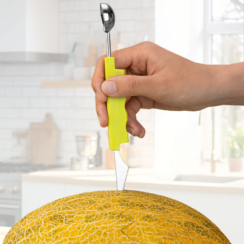 3-in-1 Rvs Meloenboller en Lepel Set