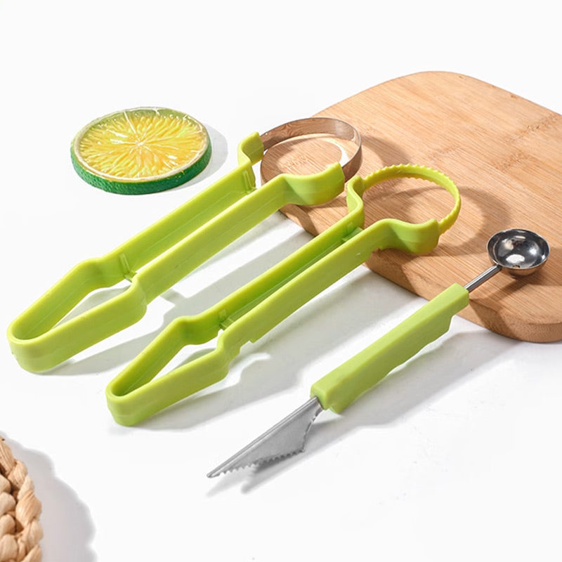 3-in-1 Rvs Meloenboller en Lepel Set