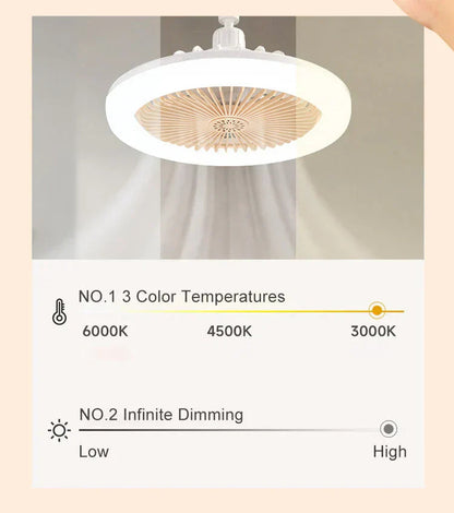 LED Plafondventilator met Afstandsbediening – Stil, 3 Lichtstanden, Energiezuinig🌀