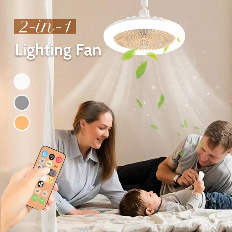 LED Plafondventilator met Afstandsbediening – Stil, 3 Lichtstanden, Energiezuinig🌀