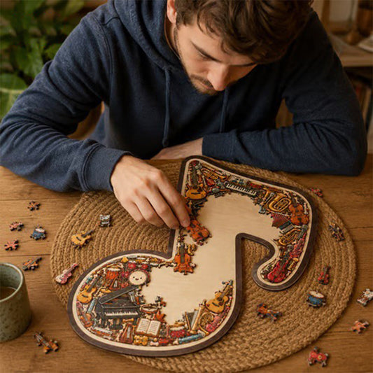 🎶 Houten Muzieknoten Puzzel 🧩 Tijdelijke Aanbieding: 2 Kopen, 1 Gratis!