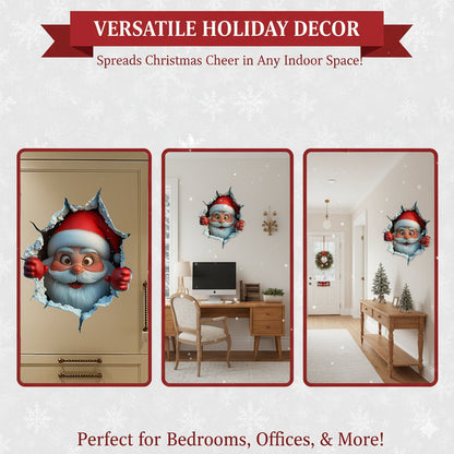 3D kerstmuurstickers, 1 set (2 stuks) | Creëer een kerstsfeer in één minuut