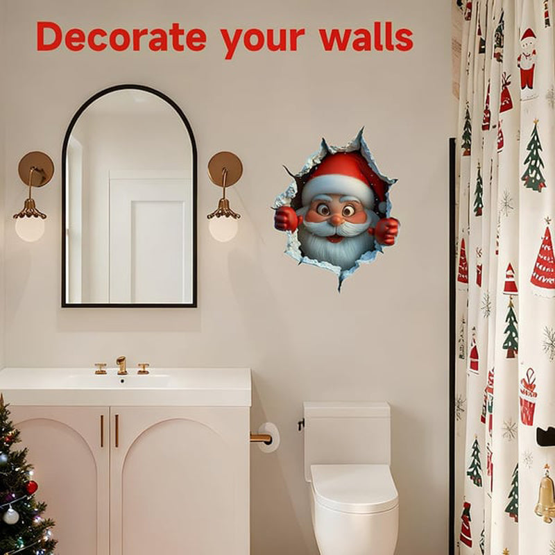 3D kerstmuurstickers, 1 set (2 stuks) | Creëer een kerstsfeer in één minuut