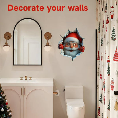 3D kerstmuurstickers, 1 set (2 stuks) | Creëer een kerstsfeer in één minuut