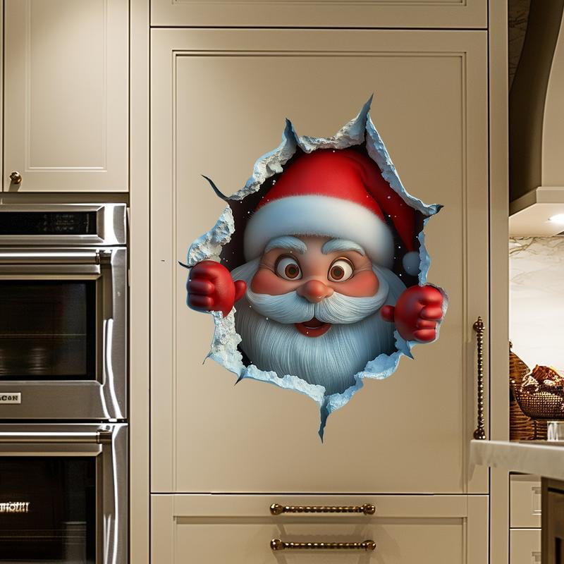 3D kerstmuurstickers, 1 set (2 stuks) | Creëer een kerstsfeer in één minuut