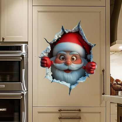3D kerstmuurstickers, 1 set (2 stuks) | Creëer een kerstsfeer in één minuut