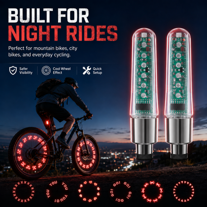 Waterdichte ventielverlichting voor de fiets