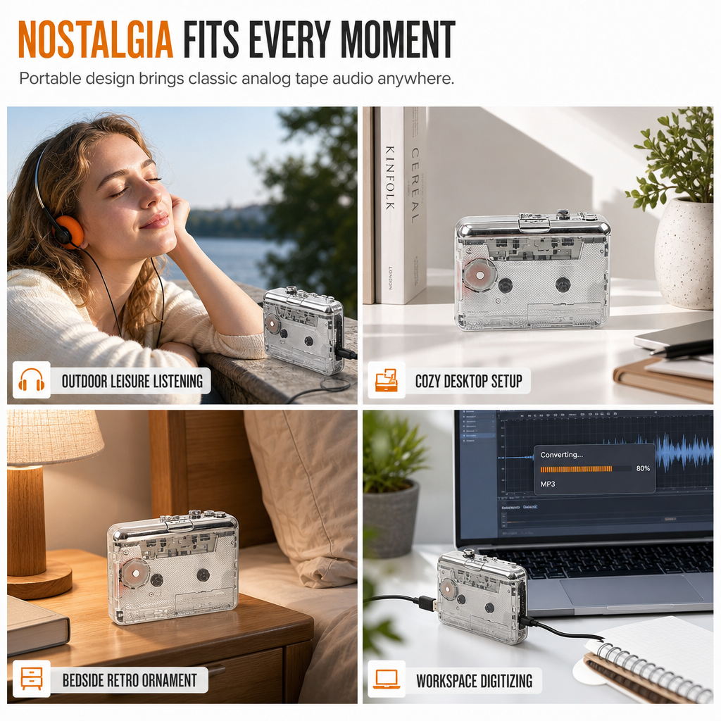 Transparante cassetterecorder – Oude banden, nieuw leven!