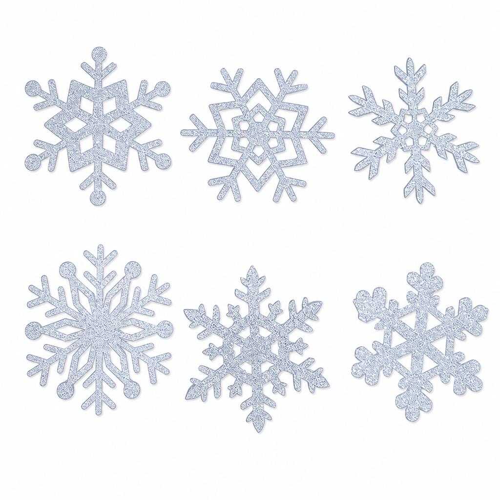 Lichtgevende muurstickers met sneeuwvlokken