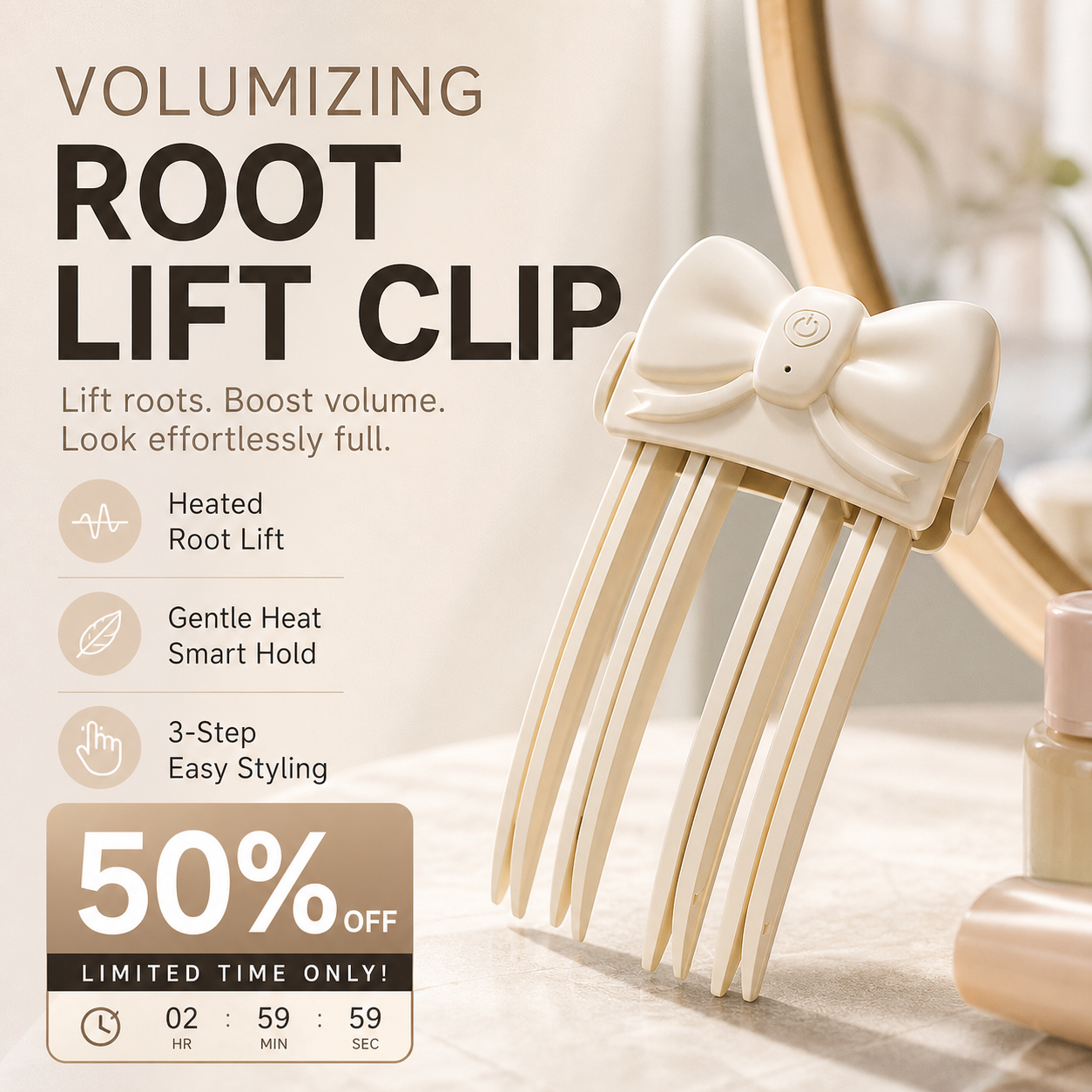 📢📢 50% korting!! ⏰ Draadloze verwarmde haarwortelclip – Creëer salonwaardig volume, perfect voor fijn en plat haar