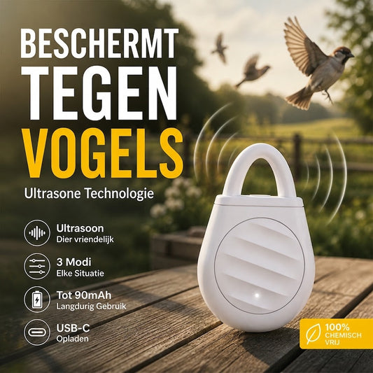🐦Maak je nooit meer zorgen over vogels, ongedierte en sprinkhanen! Draagbare ultrasone vogelverjager in sleutelhangerontwerp.