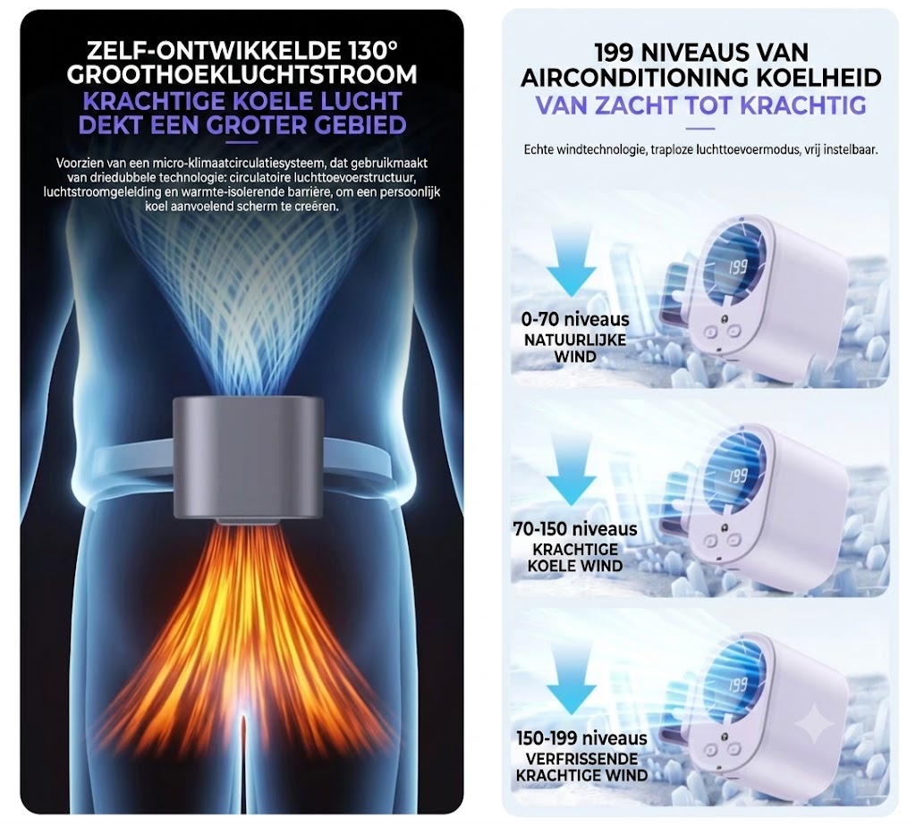 Draagbare LED Autoventilator met Slim Display