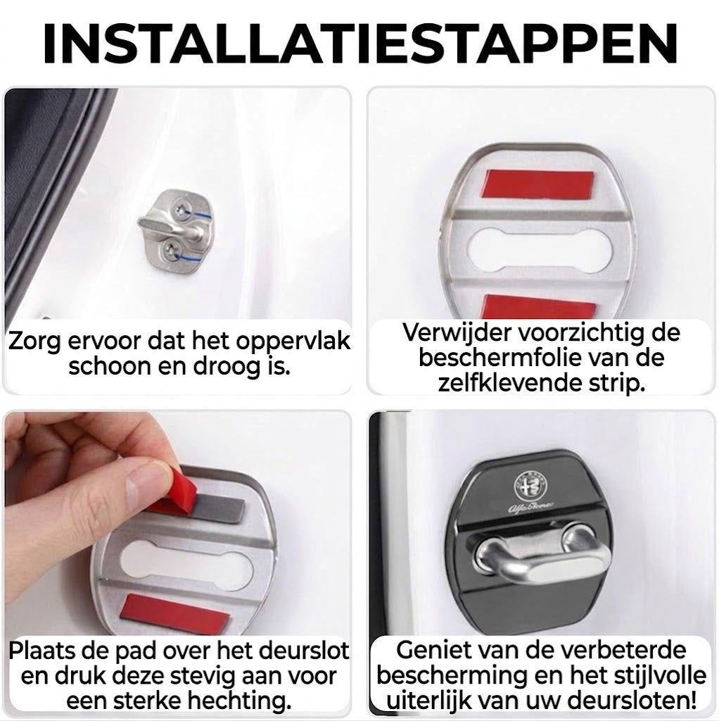 Beschermpad voor autodeurslot | 4-delige set.