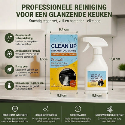 Ontvettingsspray voor de keuken – Antibacterieel en ontvettend, frisse geur.